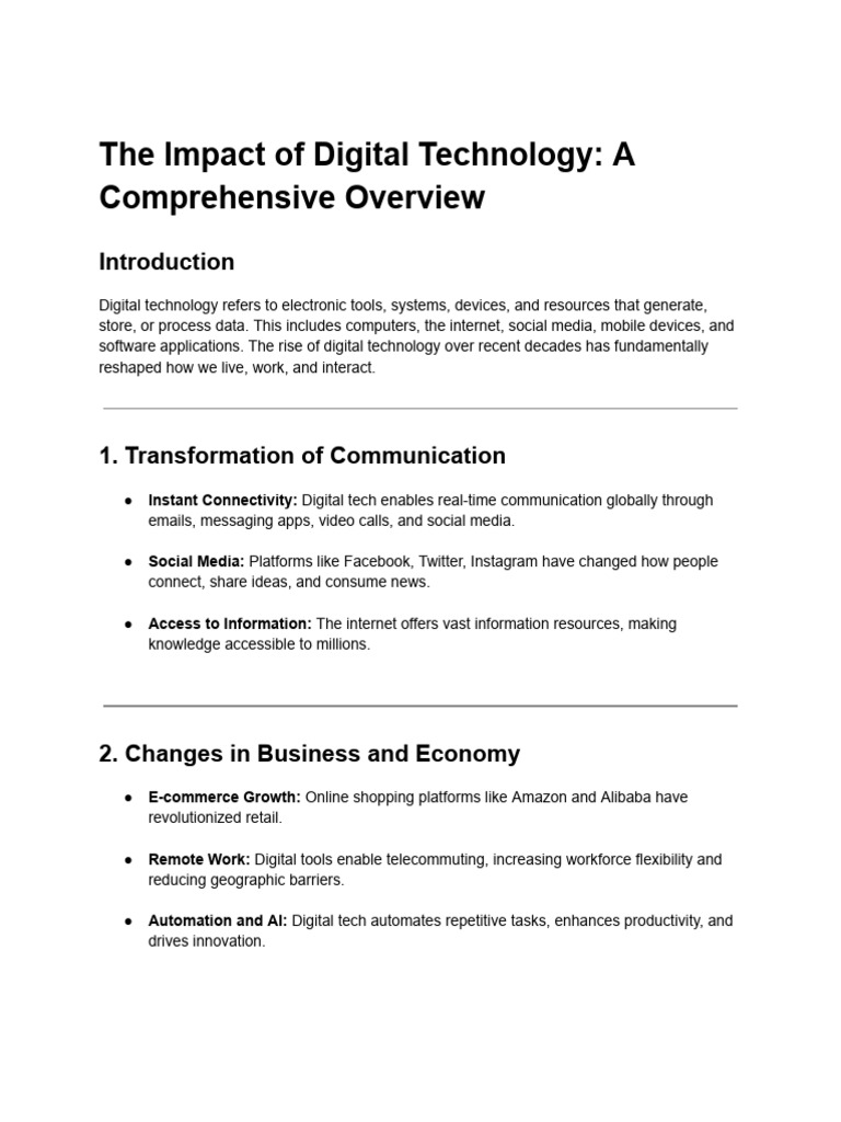 The Impact of Digital Technology | PDF | Educational Technology ...