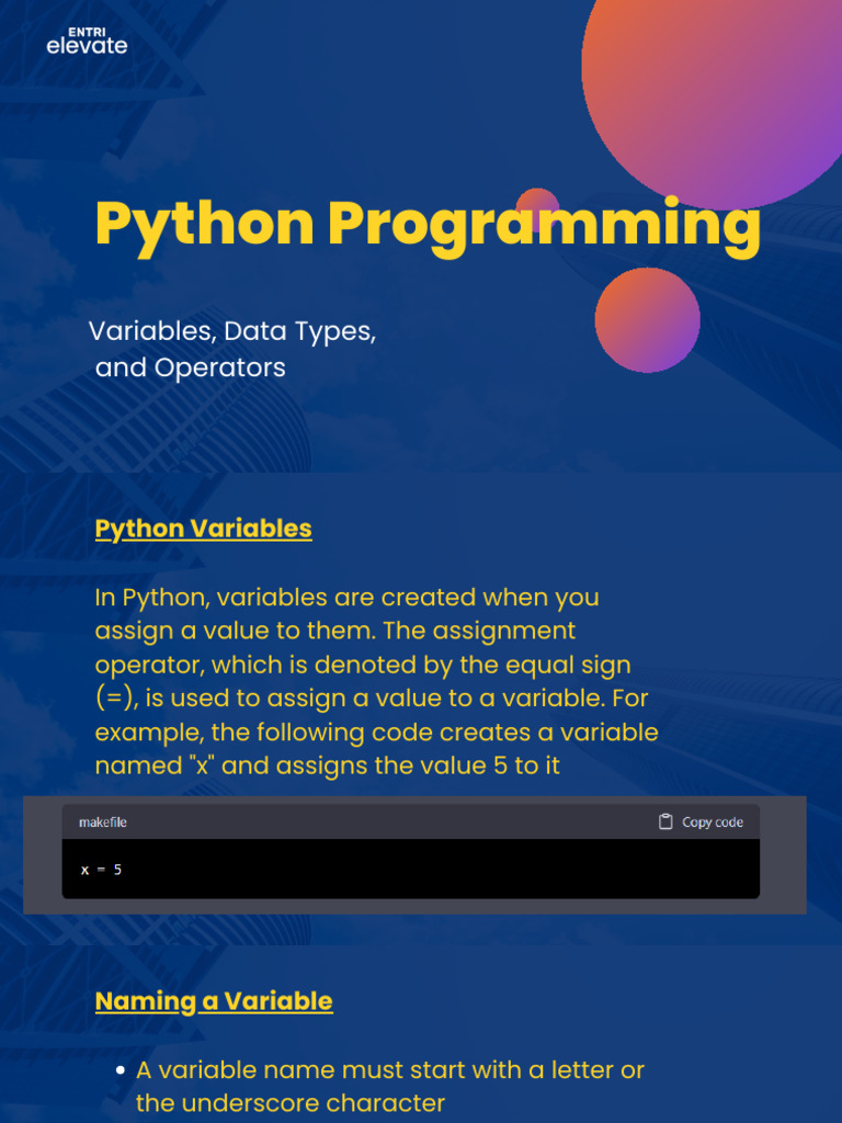 Variables, Data Types | PDF