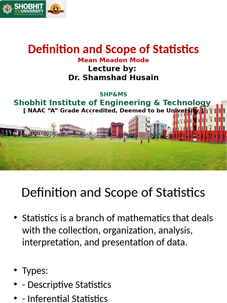 Importance and Scope of Statistics | PDF | Mean | Statistics
