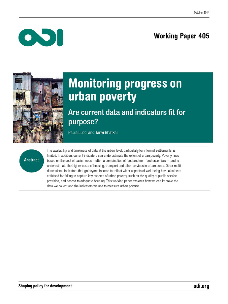 Improving Urban Poverty Data and Indicators | PDF | Cost Of Living ...