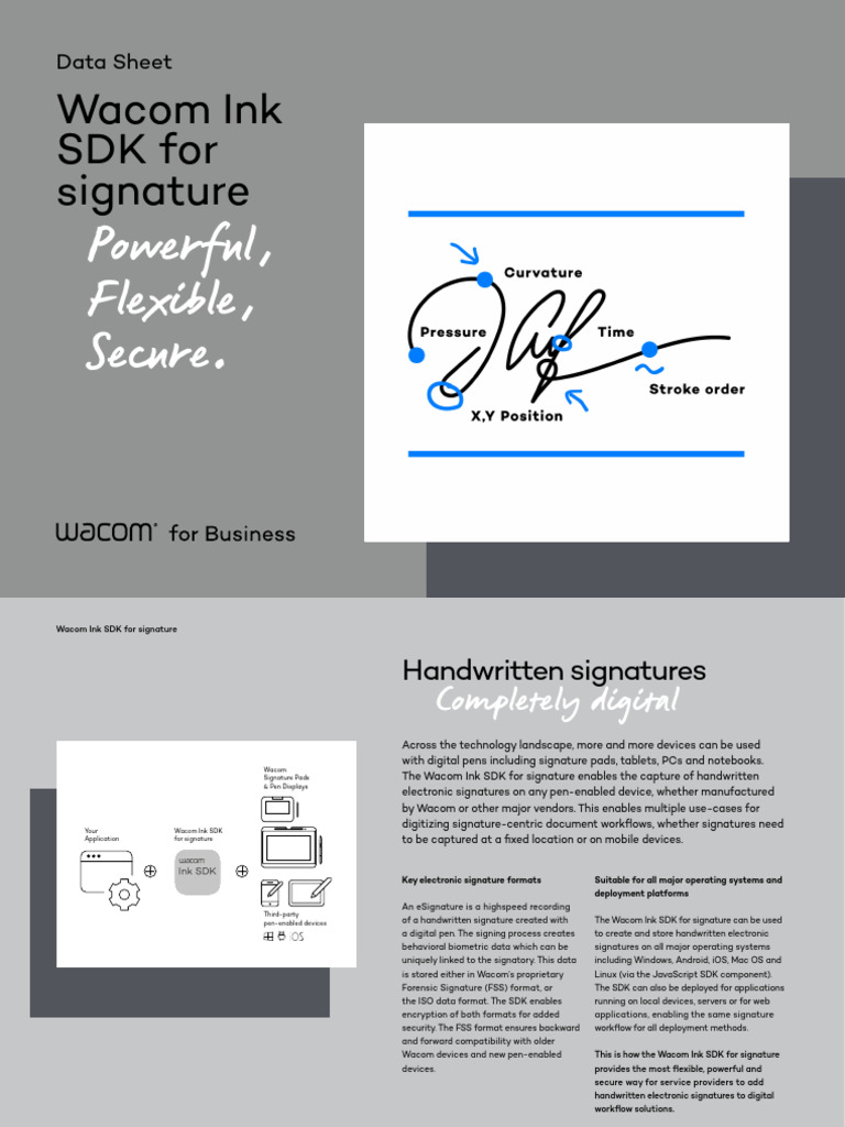 Wacom For Business Wacom Ink SDK Signature Data Sheet en Global ...