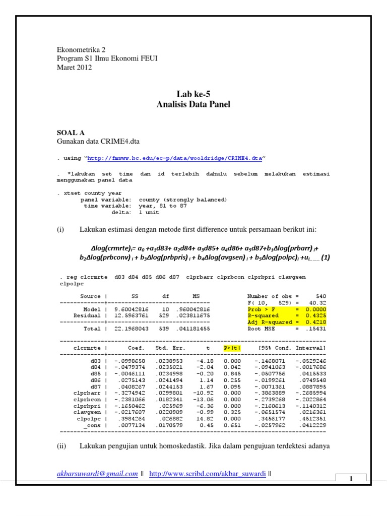 Contoh Soal Ekonometrika Beserta Jawabannya Online Class