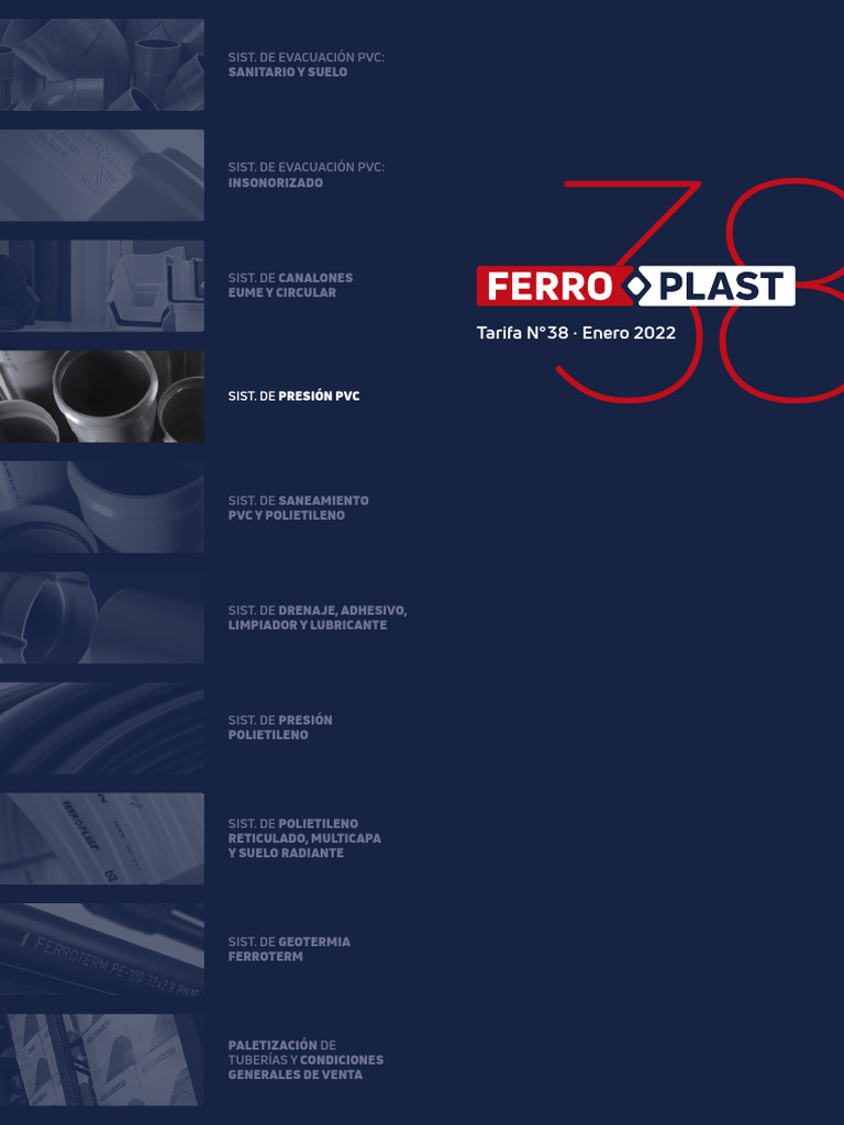 Tarifas de Tuberías PVC Ferroplast | PDF | Agua | Tubería (transporte ...