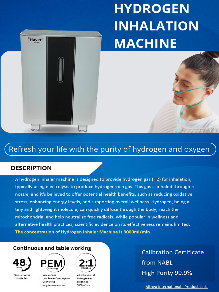 Haven Hydrogen Inhaler Machine 3000ml | PDF