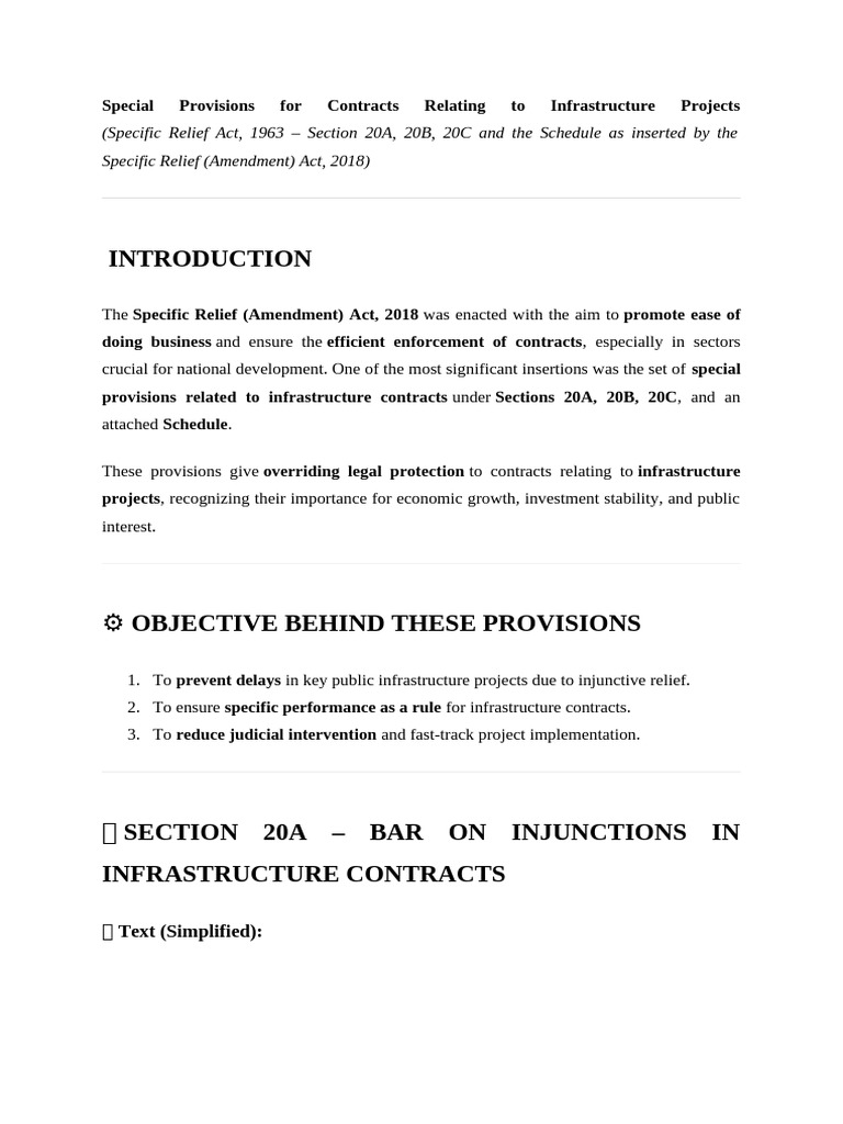 Special Provisions for Infrastructure Contracts | PDF | Legal Remedy ...