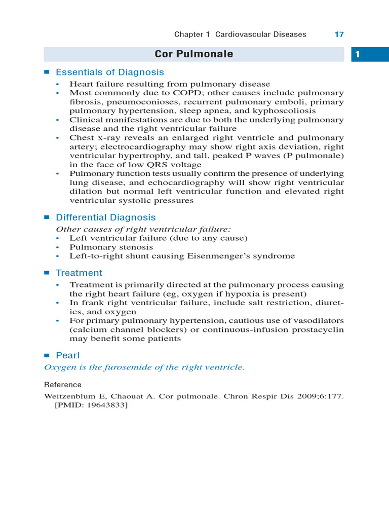 Understanding Cor Pulmonale Diagnosis | PDF