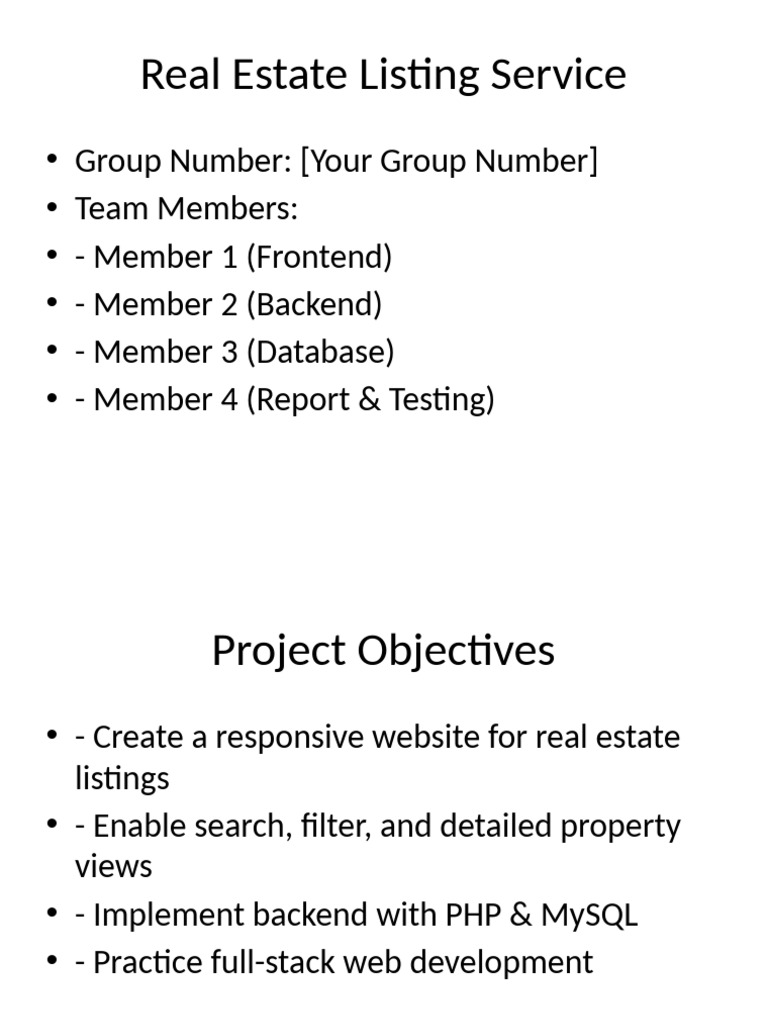 Real Estate Project Overview Document | PDF