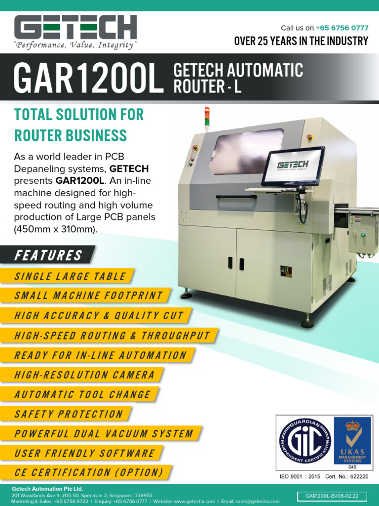 Getech GAR1200L Router Machine Overview | PDF | Manufactured Goods ...