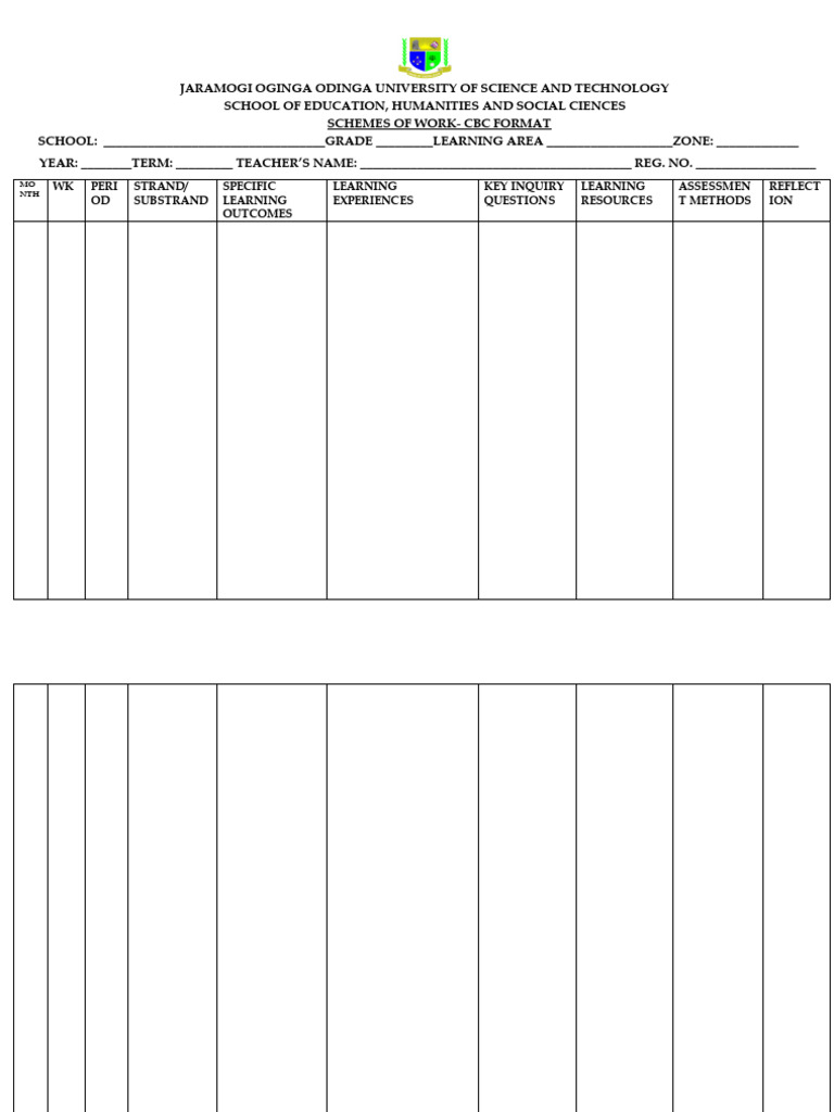 CBC Schemes Format - CBC - 020301 | PDF