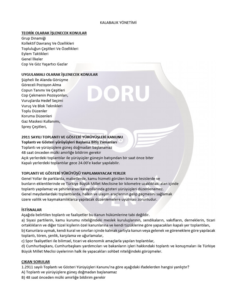 Kalabalik Yöneti̇mi̇ | PDF
