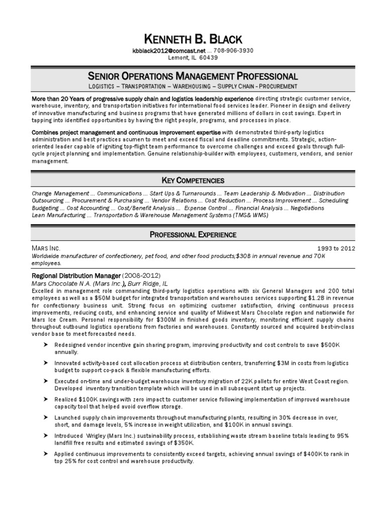 Supply Chain Director in OH Resume Black PDF Logistics