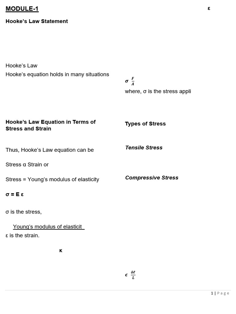 Understanding Hooke's Law and Elasticity | PDF | Bending | Elasticity ...