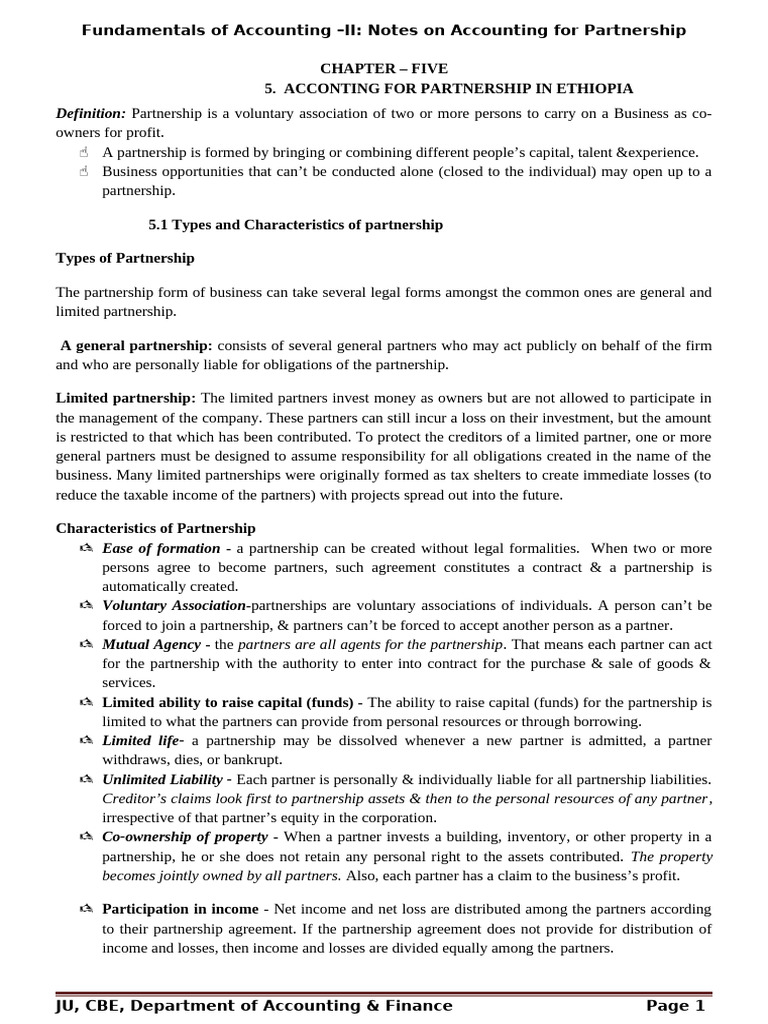 Accounting Chap 5 Partnership For Student | PDF | Debits And Credits ...