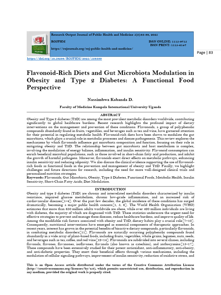 Flavonoid-Rich Diets and Gut Microbiota Modulation in Obesity and Type ...