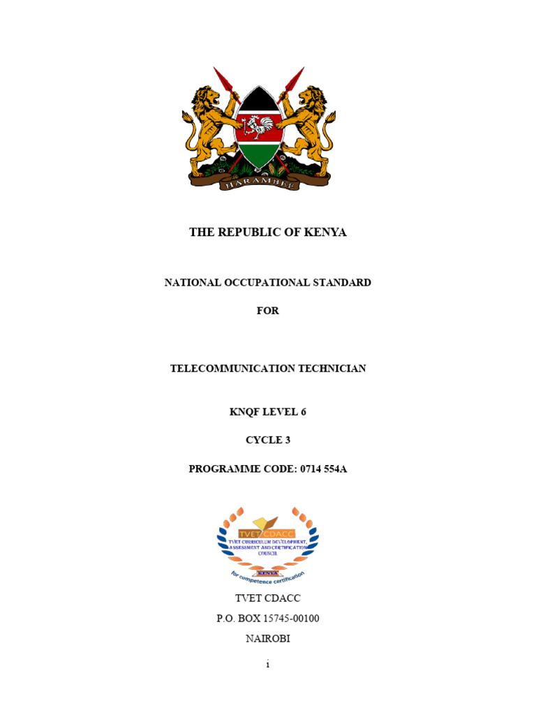 National Occupational Standard: Telecommunication Technician | PDF ...
