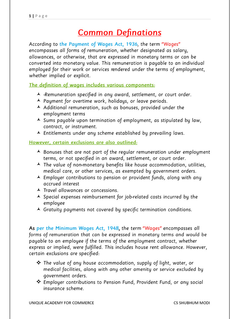 Definitions by CS Shubhum Modi | PDF