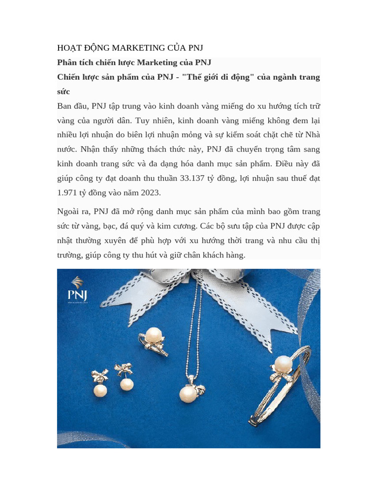 Ho T Đ NG Marketing C A PNJ | PDF
