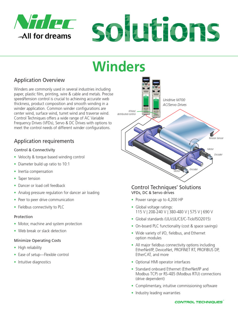 Winder Control Solutions with VFDs | PDF | Electric Motor | Mechanical ...