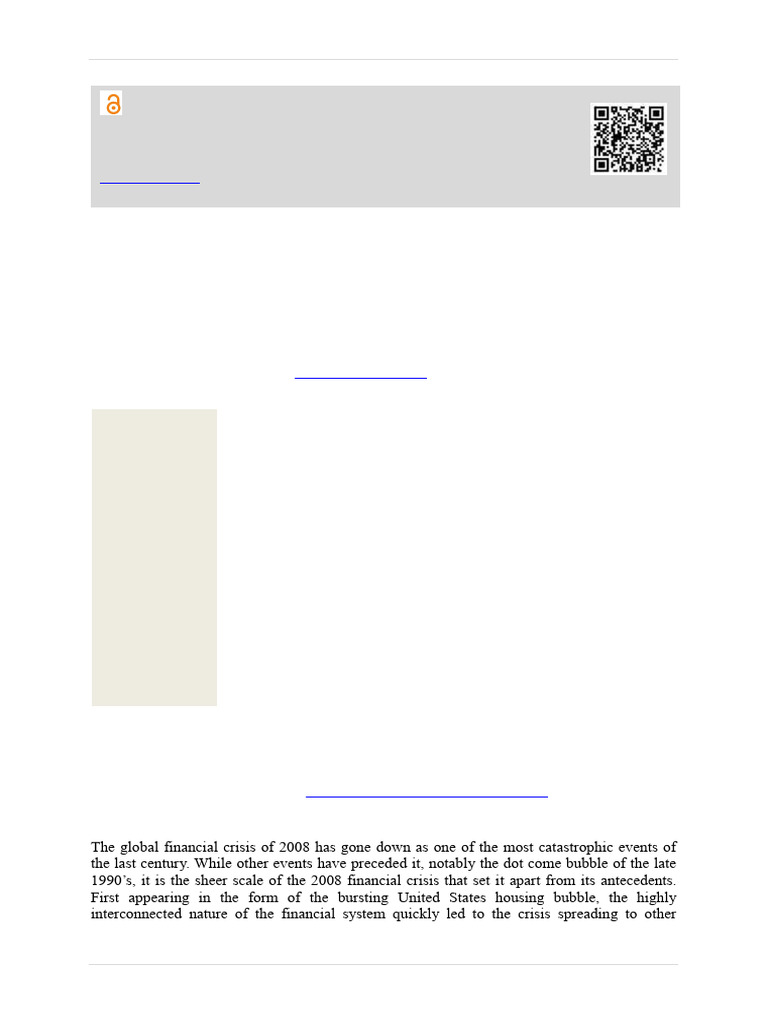The Impact of The Financial Crisis On Banking Market Performance | PDF ...