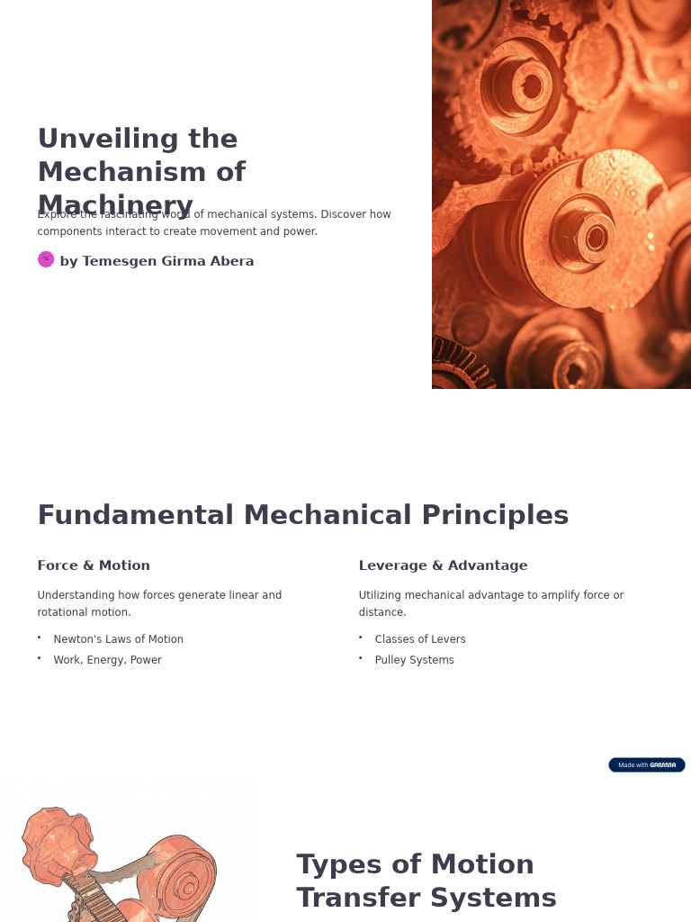 Unveiling The Mechanism of Machinery | PDF | Gear | Machines