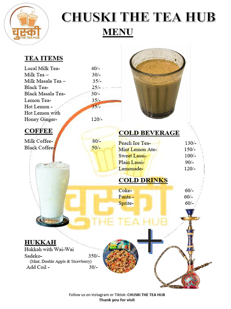 Chuski Tea Hub Menu Overview | PDF | Tea | Drink