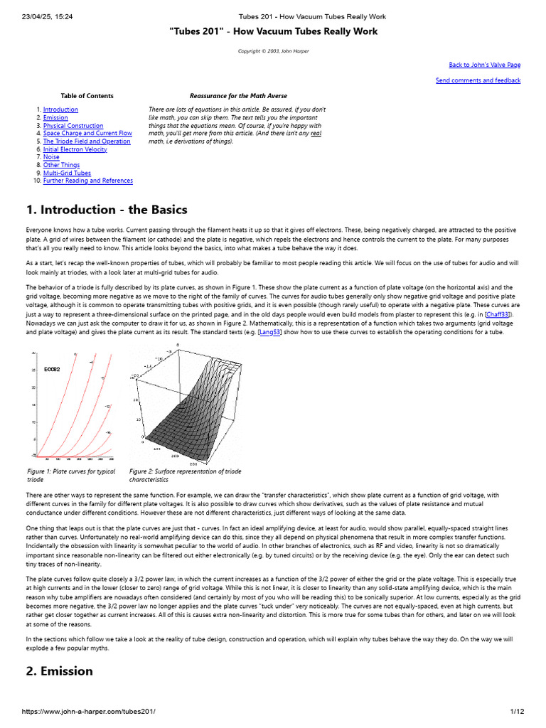 Tubes 201 - How Vacuum Tubes Really Work | PDF | Vacuum Tube | Electric ...