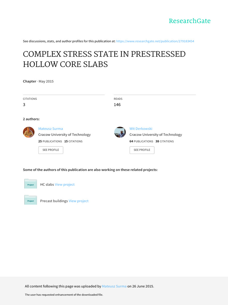 Complex Stress in Hollow Core Slabs | PDF | Bending | Beam (Structure)