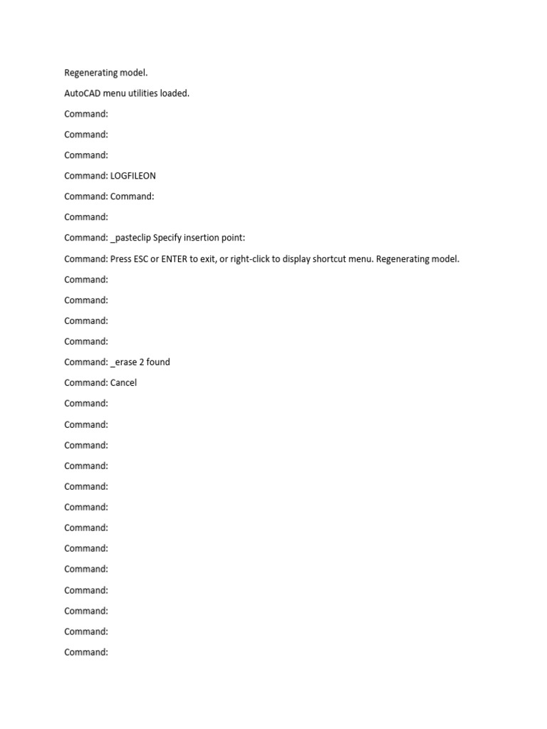 AutoCAD Command Log and Actions | PDF | Angle