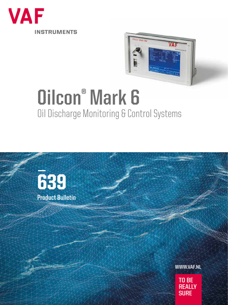 Oilcon® Mark 6: Oil Discharge Monitor | PDF | Pump | Flow Measurement