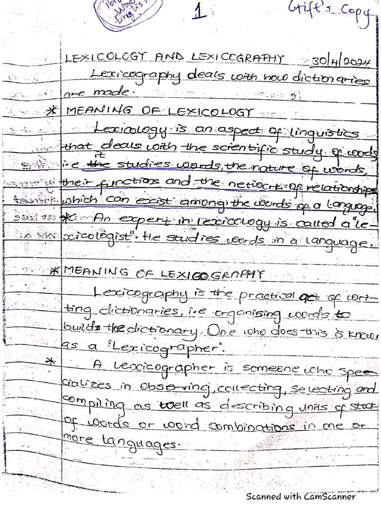 Lexicology and Lexicography | PDF