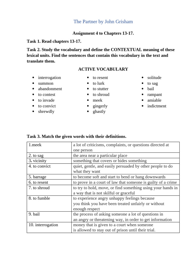 The Partner - Assignment 4 | PDF | Linguistics | Grammar