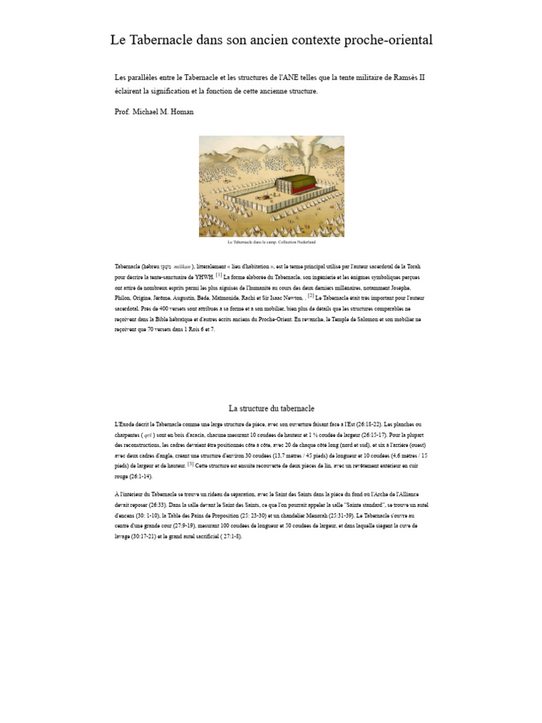 Le Tabernacle et le Bouclier de Ramsès | PDF | Tabernacle | Arche d ...