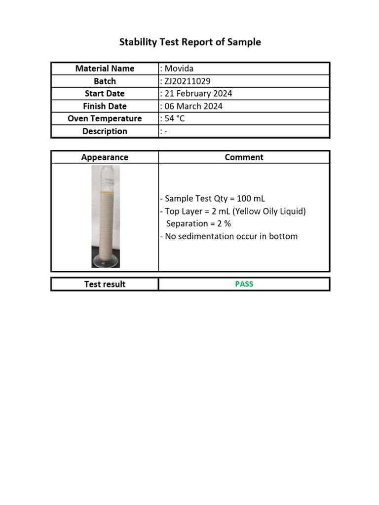 Movida Stability Test Report 2024 | PDF