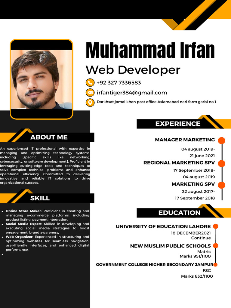 Muhammad Irfan: Web Developer Profile | PDF | Marketing | Computing