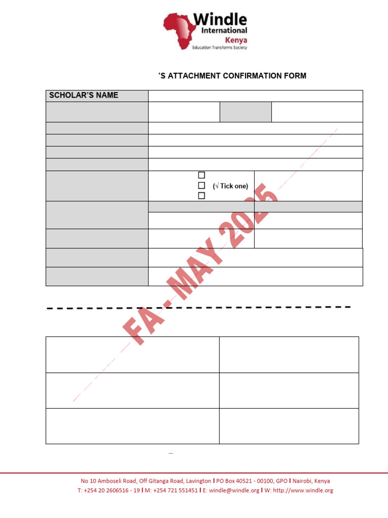 FA - Scholar's Attachment Confirmation Form May2025 | PDF
