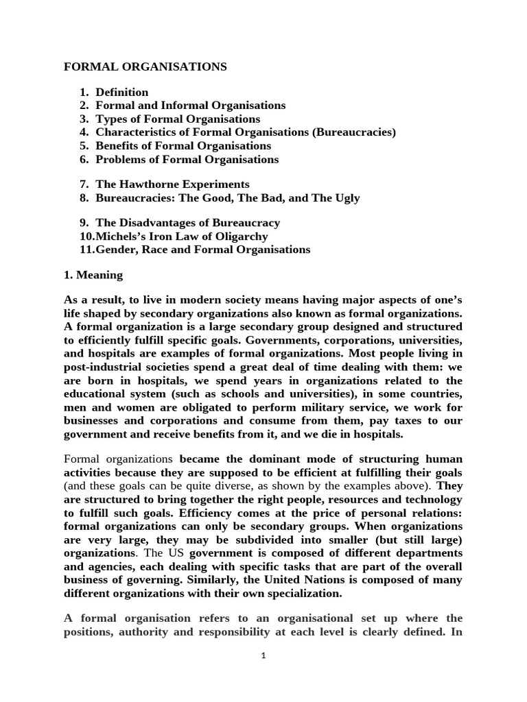 Understanding Formal Organizations | PDF | Business