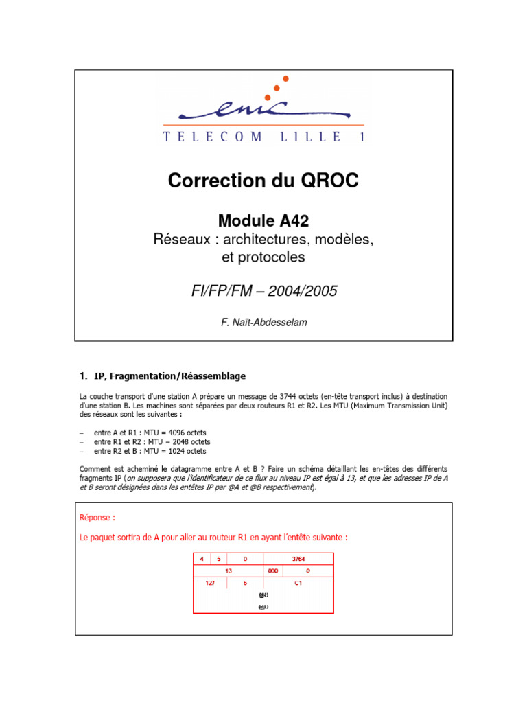 Correction QROC A42 FI FP FM 04 05 | PDF