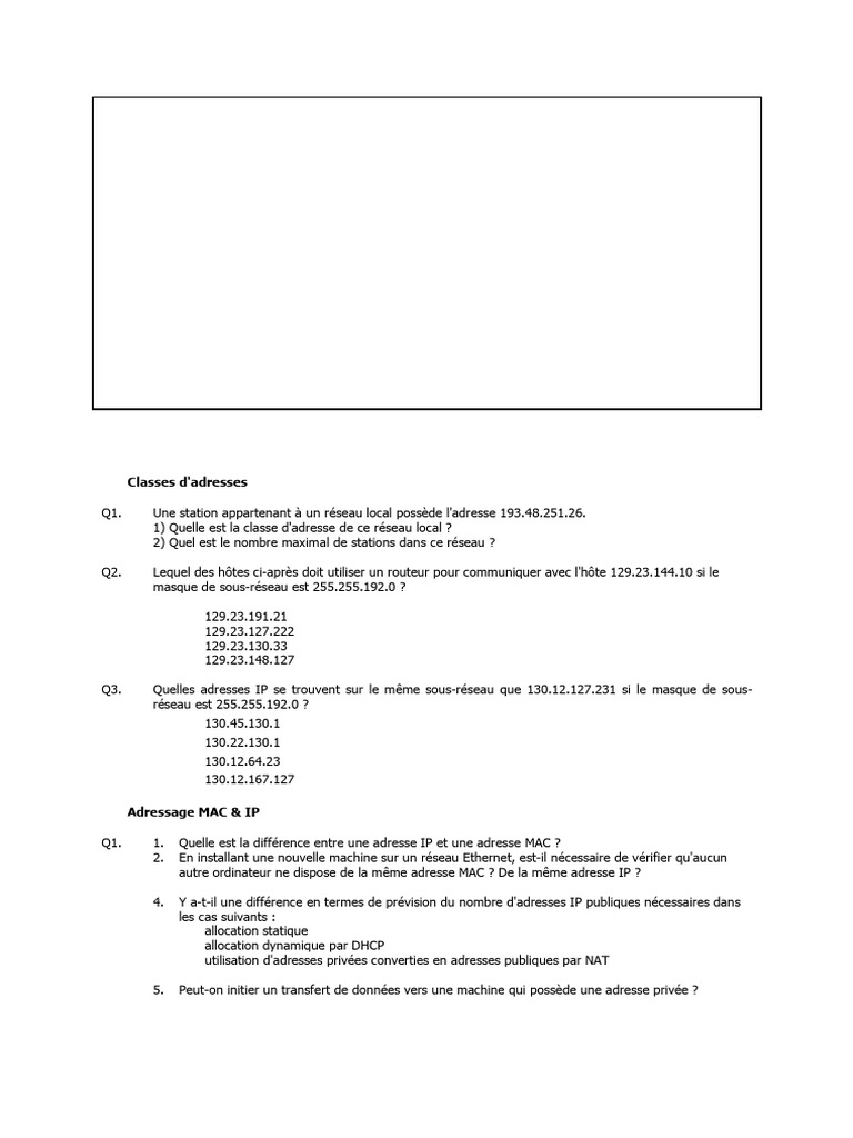 Réseaux : Adressage et Routage IP | PDF | Protocoles Internet | Adresse IP