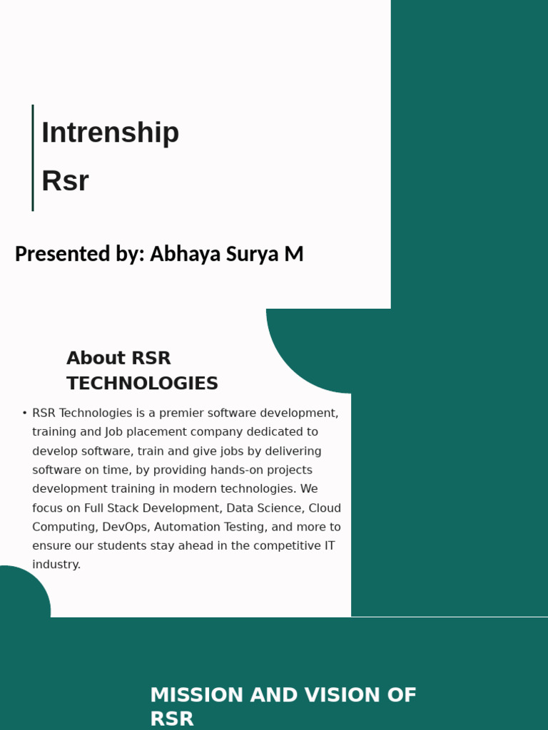 Internship Ppt Report Pdf