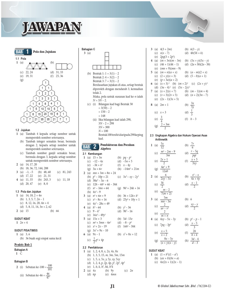 Jawapan Module Perfect 3.0 Matematik Tingkatan2 | PDF