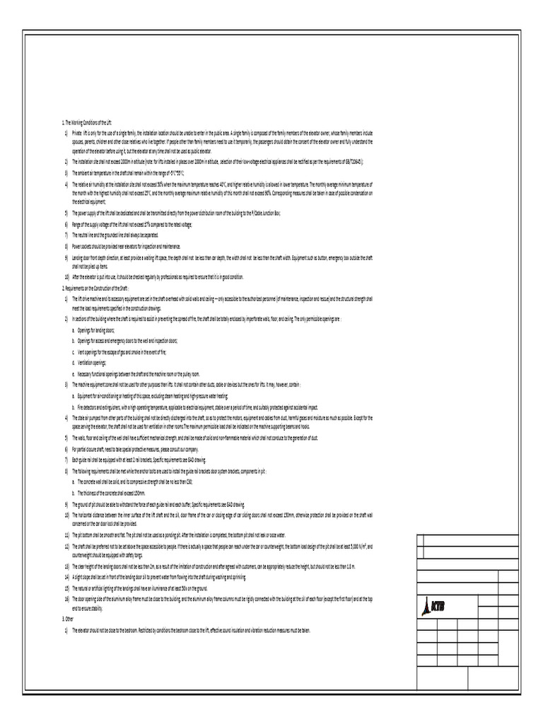 Enta Villa Lift Construction Requirements | PDF | Elevator | Door