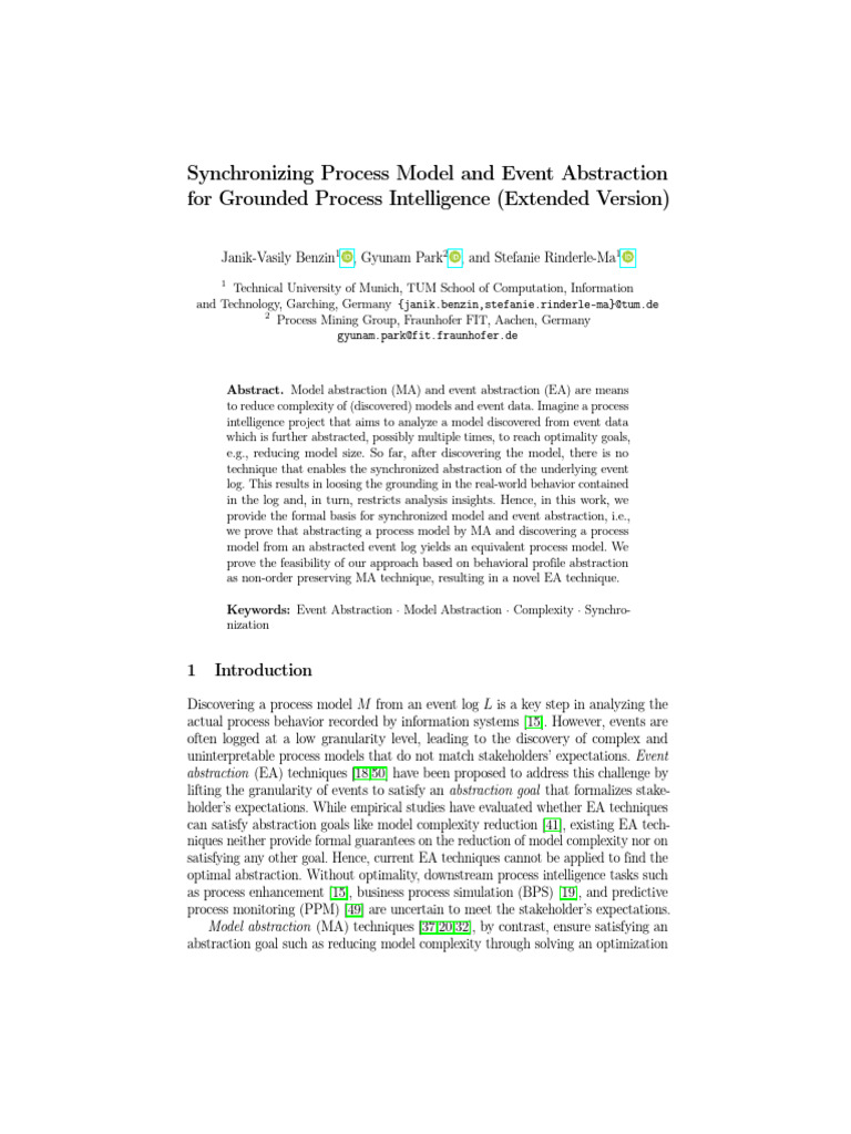 Synchronizing Process Model and Event Abstraction For Grounded Process ...