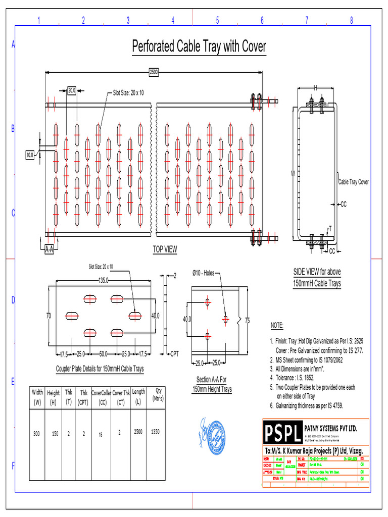 Perforated Cable Tray Specifications | PDF