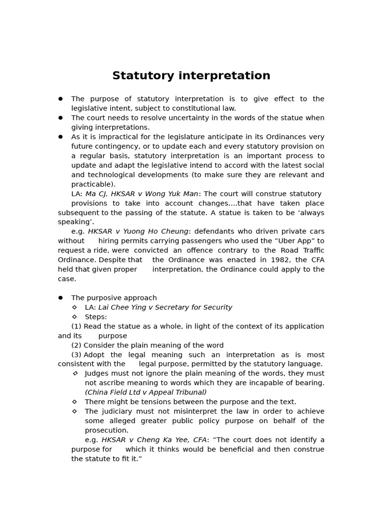 Understanding Statutory Interpretation | PDF | Statutory Interpretation ...