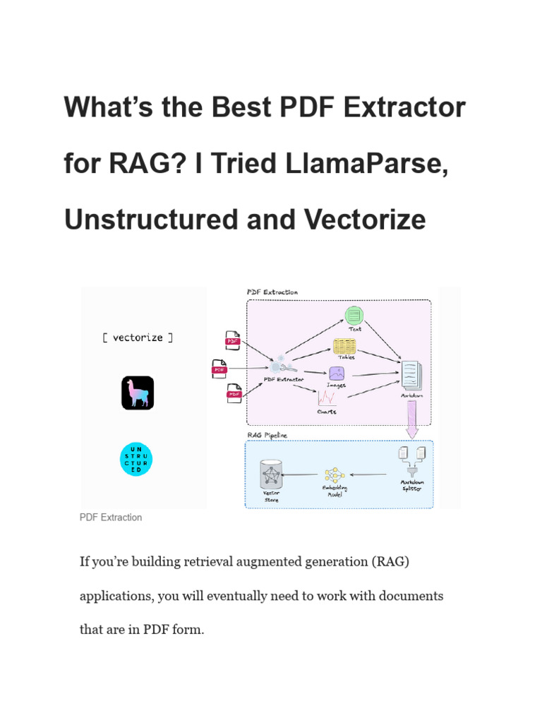 Best PDF Extractors for RAG Applications | PDF | Databases | Parsing