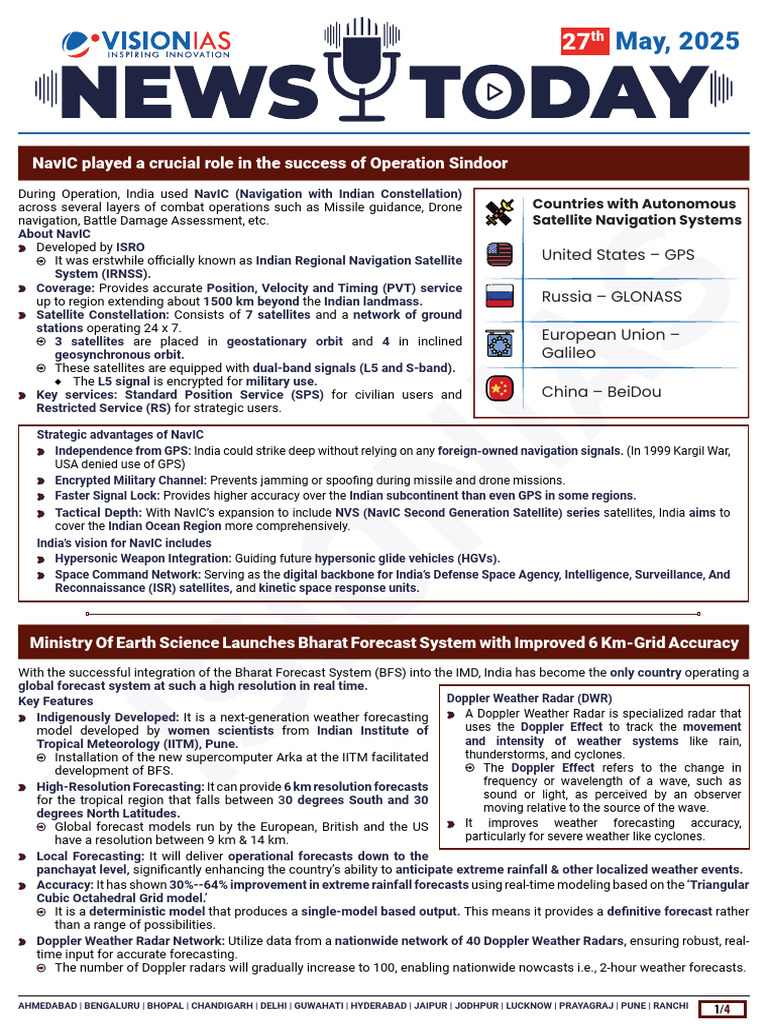 VisionIAS Daily Current Affairs 27 May 2025 | PDF | Persian Gulf ...