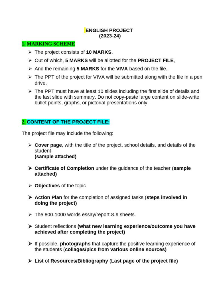 PROJECTENGLISH Guidelines | PDF | Essays | Learning