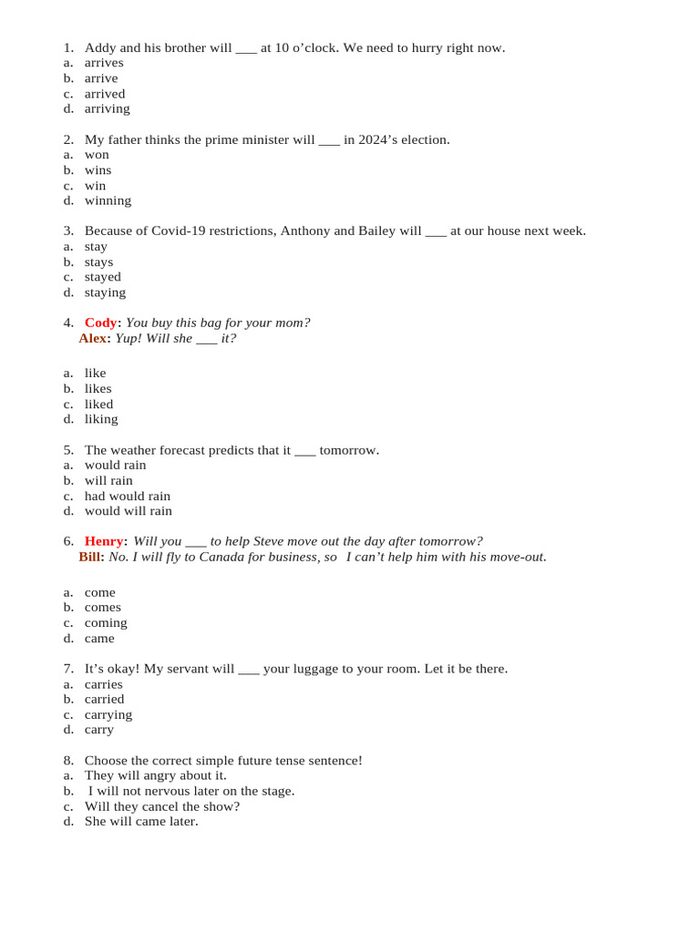 Latihan Simple Future Tense Pdf