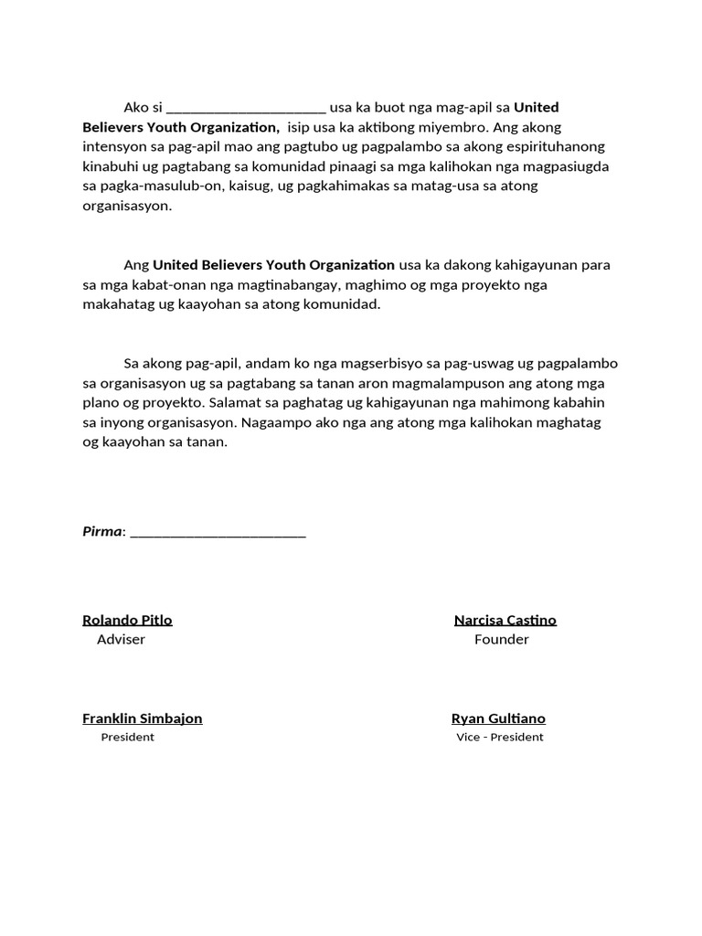 United Believers Organization | PDF