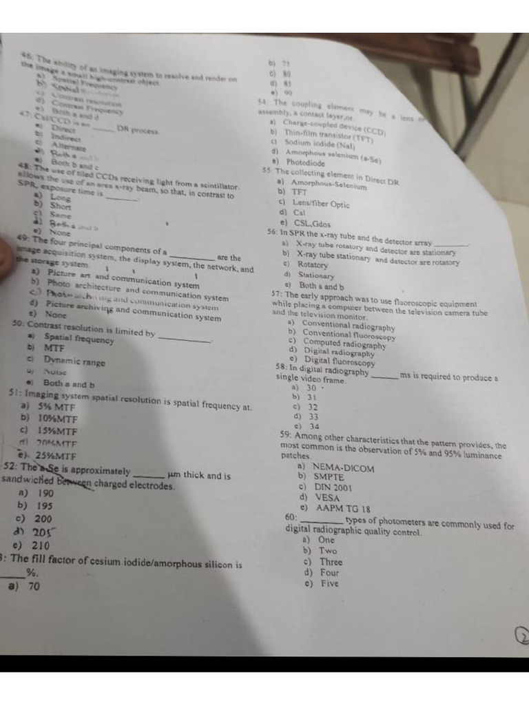 2021 Paper CR and DR Radiology 4th Semester | PDF